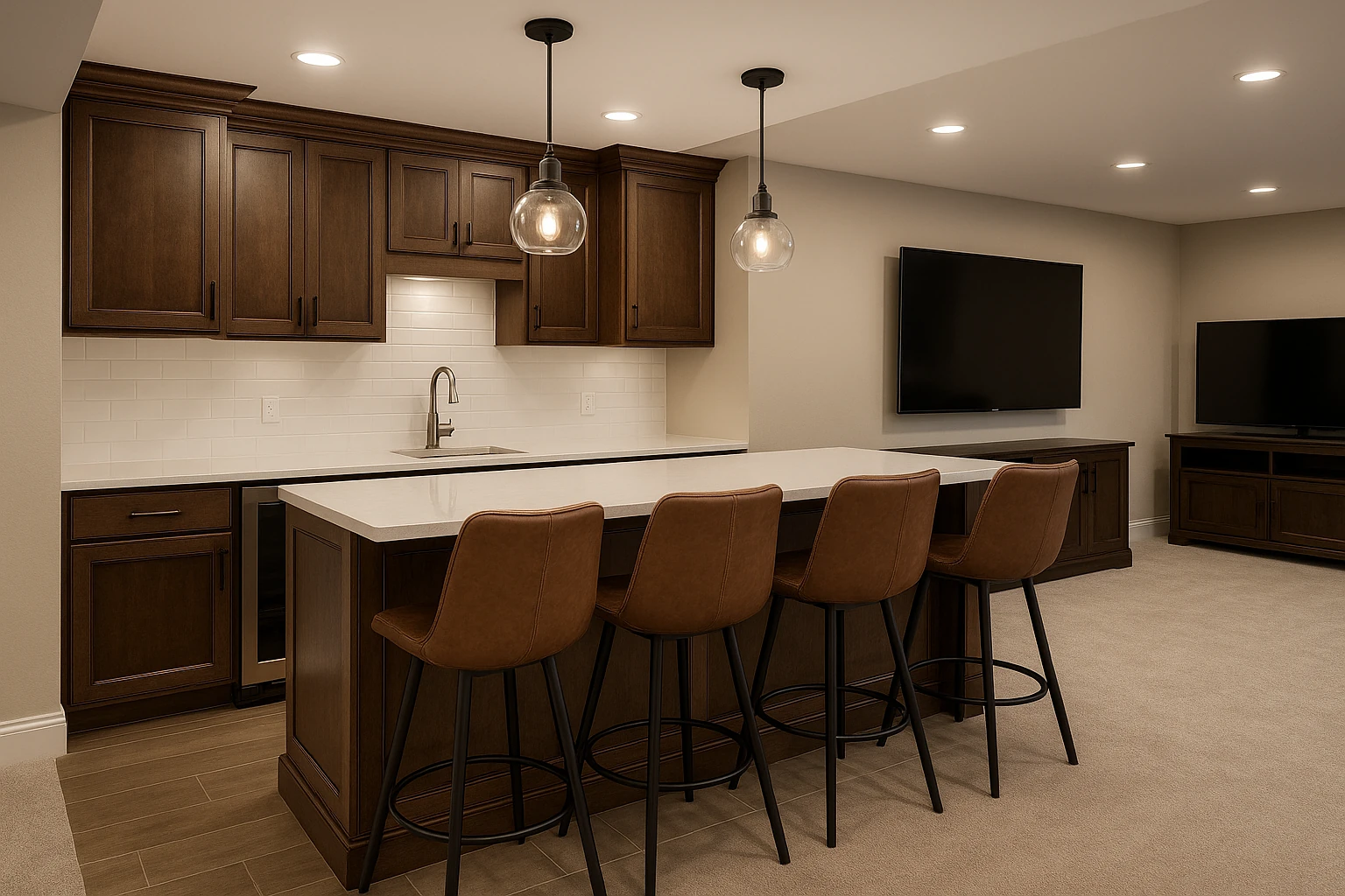 Kansas City Basement Finishing - Wet Bar