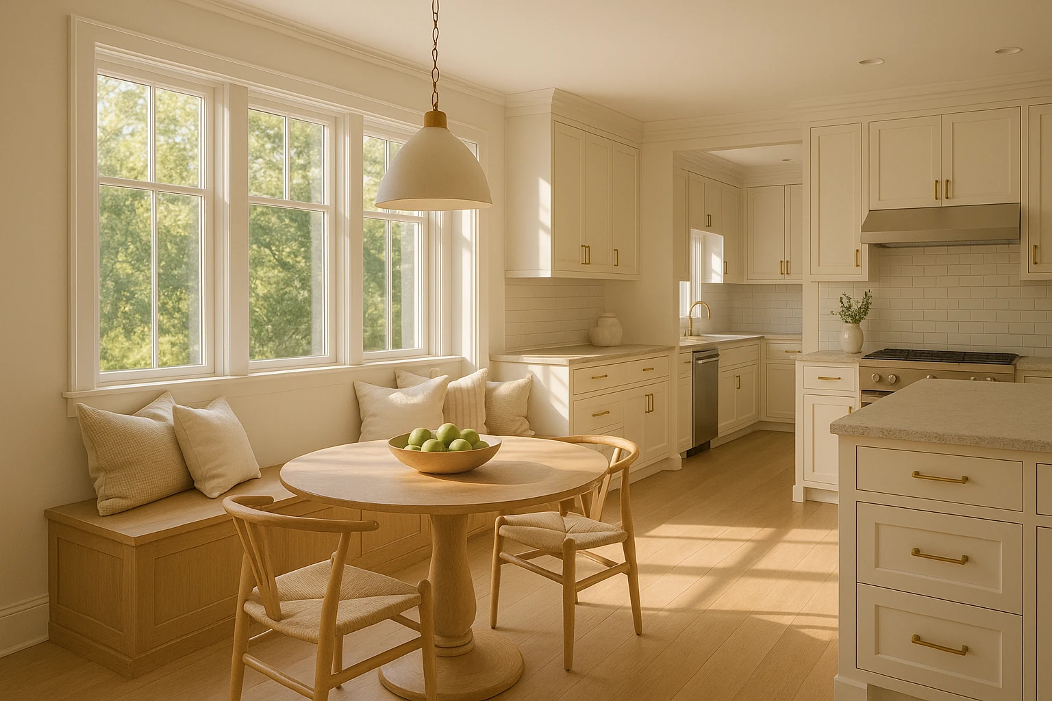 Custom Kitchen Breakfast Nook with Built-in Seating in Kansas City Home